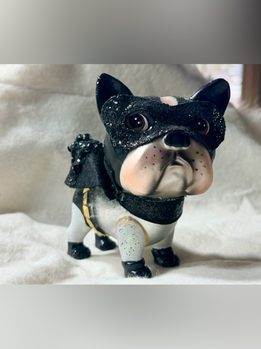 Black and White Decorative French Bulldog Figurine/ornament for Dog Lovers